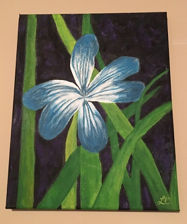 Blue Flower painting from my sister.